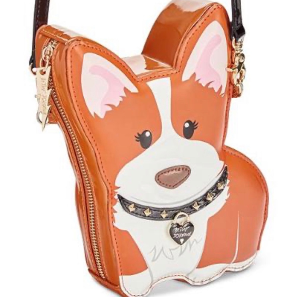 Rare Nwt Betsy Johnson corgi crossbody bag purse